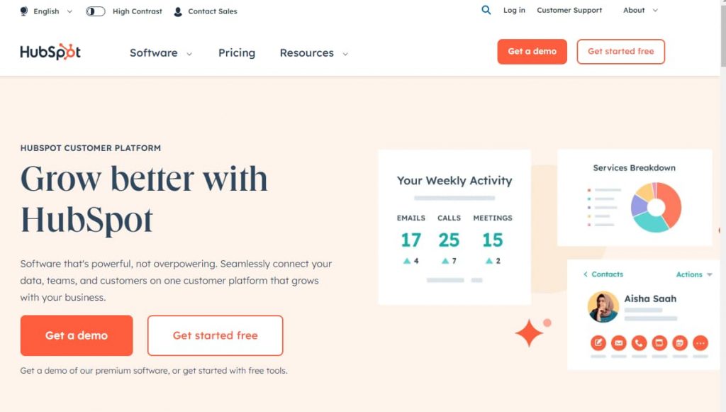 Call to Action on Hubspot website 